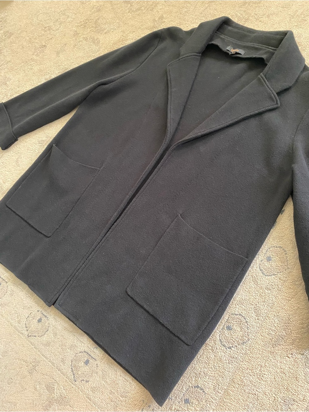 Quince Organic Cotton Open Blazer Medium Black - Picture 5 of 12